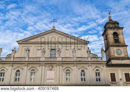 Terni.italy Jenuary 30 2021:bell Tower Of The Church Of San Francesco In Terni