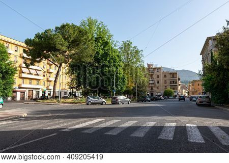 Terni,italy May 17 2020 : Porta Sant Angelo Terni Entrance Into The Historic Center Without People D