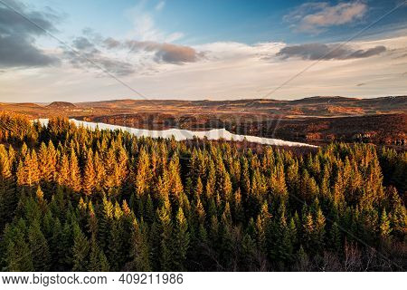 Hredavatn Lake Near Bifrost At Sunset, Iceland