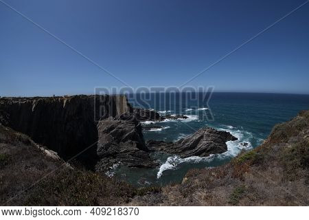 Fantastic View Of Atlantic Sea At Portuguese Cost