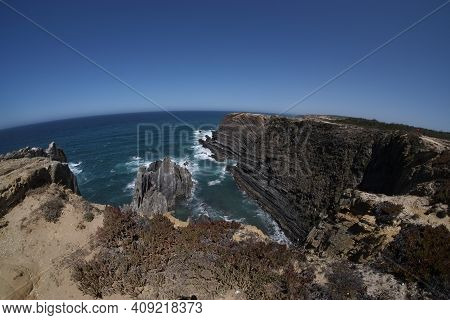 fantastic view of Atlantic sea at Portuguese cost
