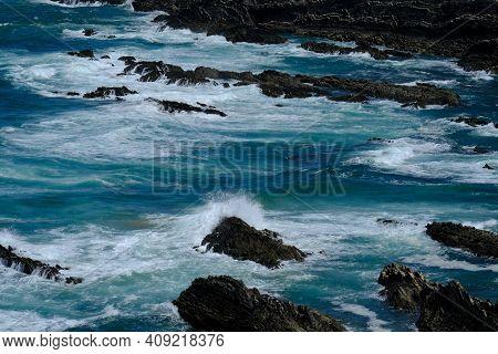 Fantastic View Of Atlantic Sea At Portuguese Cost