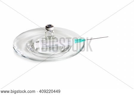 Medical Syringe For Injection With Needle And Medicine