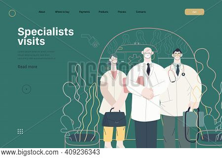 Medical Insurance -specialists Visit -modern Flat Vector Concept Digital Illustration - Medical Spec