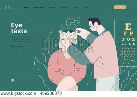 Medical Tests Template - C -modern Flat Vector Concept Digital Illustration Of Eye Test Procedure -a