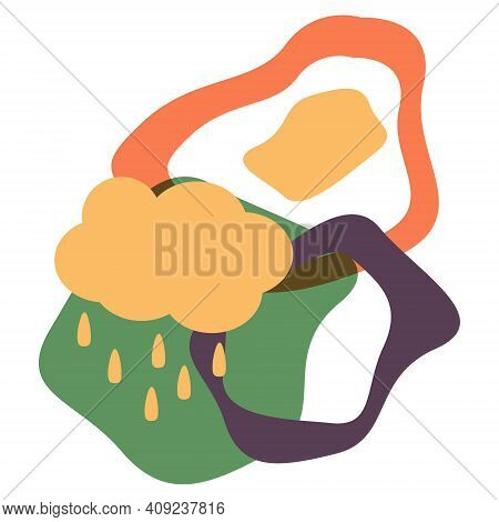 Colorful Abstract Shapes With Clouds On White Background. Vector Illustration For Design.