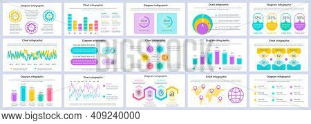 Bundle Business And Finance Infographics Presentation Slides Template. Different Charts, Diagrams, W