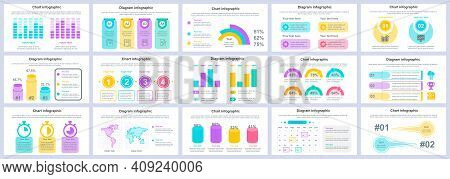 Bundle Business And Finance Infographics Presentation Slides Template. Different Charts, Diagrams, W