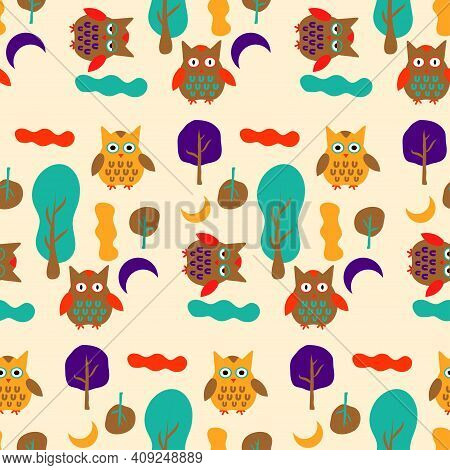 Owl Pattern  Fabric Pattern Cartoon Pattern Backgrounds