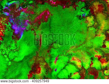 Bright Watercolor Holi Texture For Background. Psychedelic Colors.