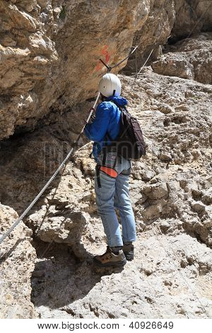 Turista na Via Ferrata