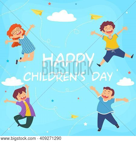Children Day Concept In Hand Drawing Colorful Illustration Free Vector