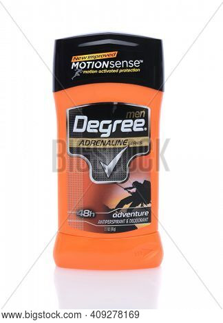 IRVINE, CA - May 14, 2014: A 2oz stick of Degree Adrenaline Deodorant. Degree is a brand of antiperspirant for men and women that is manufactured by Unilever. 