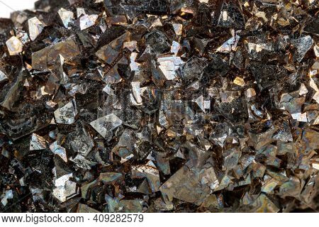 Macro Mineral Stone Arsenopyrite On A White Background