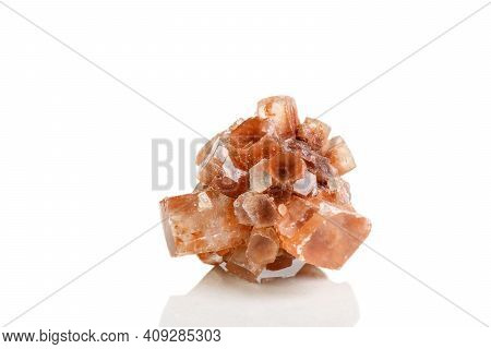 Macro Mineral Stone Aragonite On A Black Background