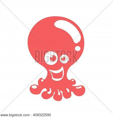 Cheerful Chewing Gum Character. An Inflated Bubble Of Gum. Vector Flat Illustration