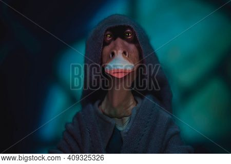 FEB 20 2021: Star Wars humor concept, Darth Jar Jar Binks - Hasbro action figure