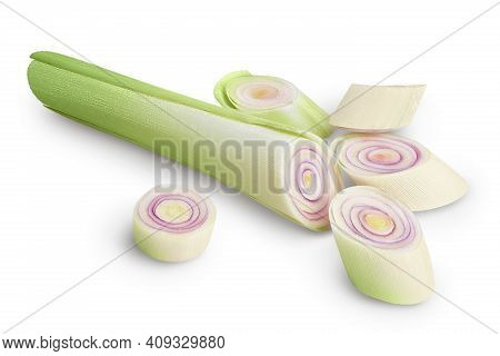 Fresh Lemongrass Isolated On White Background With Clipping Path And Full Depth Of Field
