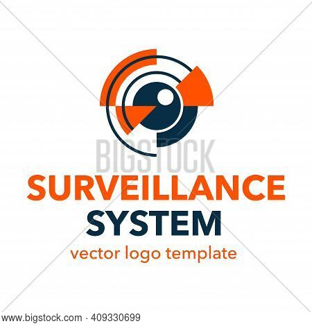 Surveillance System Or Spy Video Equipment Logo Template - Ey Of Beholder With Water Rings Around - 