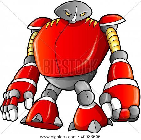 Masivní Warrior Robot Cyborg voják vektor