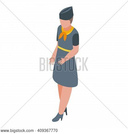 Cabin Crew Icon. Isometric Of Cabin Crew Vector Icon For Web Design Isolated On White Background