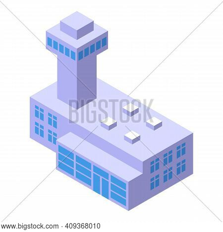 Airport Tower Icon. Isometric Of Airport Tower Vector Icon For Web Design Isolated On White Backgrou