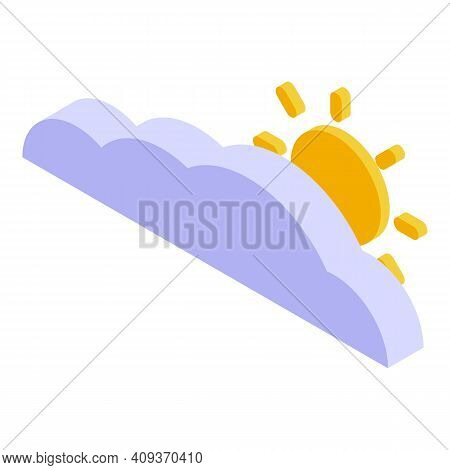 Cloudy Weather Icon. Isometric Of Cloudy Weather Vector Icon For Web Design Isolated On White Backgr