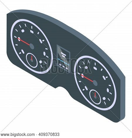 Dashboard Panel Icon. Isometric Of Dashboard Panel Vector Icon For Web Design Isolated On White Back