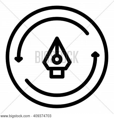 Redesign Ink Pen Icon. Outline Redesign Ink Pen Vector Icon For Web Design Isolated On White Backgro