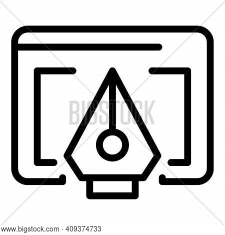 Redesign Pen Icon. Outline Redesign Pen Vector Icon For Web Design Isolated On White Background
