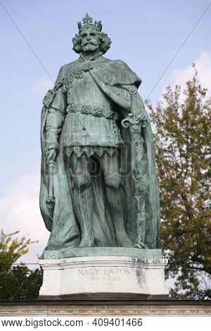 Louis The Great King Of Hungary 1342-1382 On Heroes Square Budapest Hungary