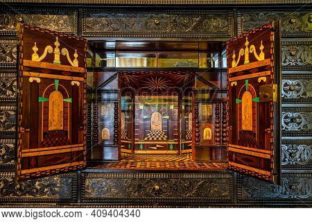 Grignan, France - Sep 21, 2020: Inside View Of The Historic Renaissance Castle In Grignan, France, W