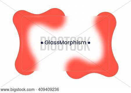 Abstract Background. Transparent Frame In Glass Morphism Style