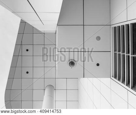 Architectural Abstract  In Mono Black And White From Los Angeles