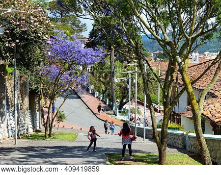 Cuenca, Ecuador - November 11, 2018: Historical Center Of City Cuenca, Unesco Heritage Site. View At