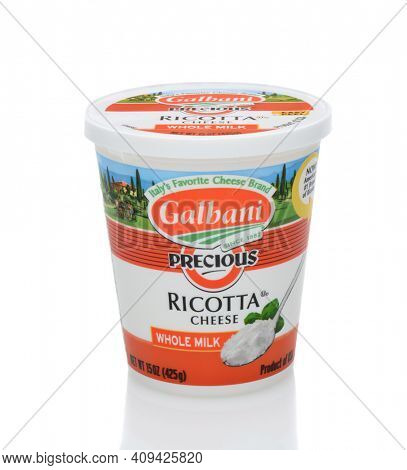 IRVINE, CA - DECEMBER 12, 2013: A 15 ounce container of Galbani Precious Ricotta Cheese. Galbani founded in 1882 by Egidio Galbani, is part of the Lactalis American Group, Inc. 