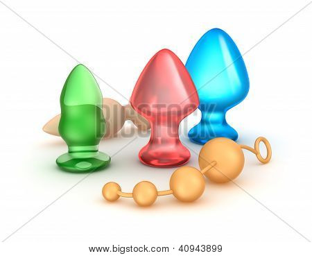 Naughty felnőtt játékok gyűjteménye. 3D kép. Elszigetelt.