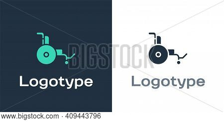 Logotype Wheelchair For Disabled Person Icon Isolated On White Background. Logo Design Template Elem