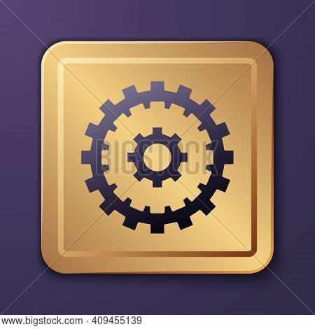 Purple Bicycle Cassette Mountain Bike Icon Isolated On Purple Background. Rear Bicycle Sprocket. Cha