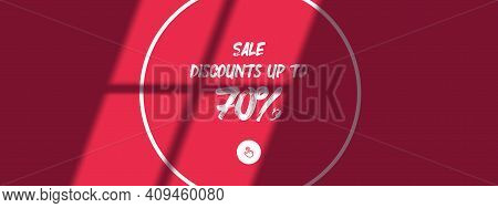 Horizontal Poster Design Template For The Day Of Sale. The Shadow From The Window Falls On A Light P