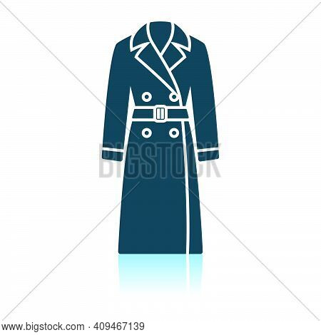 Business Woman Trench Icon. Shadow Reflection Design. Vector Illustration.