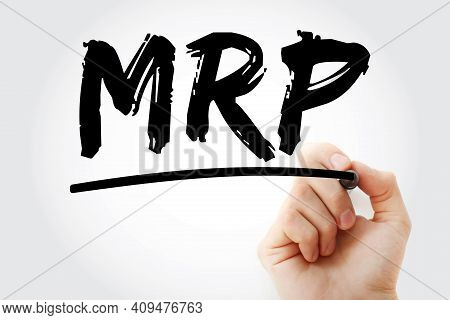 Mrp - Maximum Retail Price Acronym With Marker, Business Concept Background