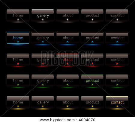 Černé Menu tlačítka šablony