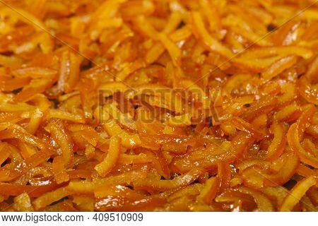 Candied Orange Peel. Succade Is The Candied Orange Peel. Background