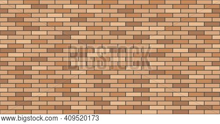 Brick Wall Texture. Wall Masonry Seamless Pattern, Background For House Exterior Facade Decor. Flat 