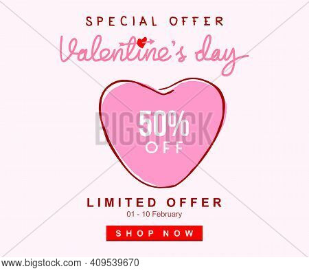 Luxury Realistic Pink Papper Heart Shape For Valentine\'s Day Promotion Banner Vector Illustration