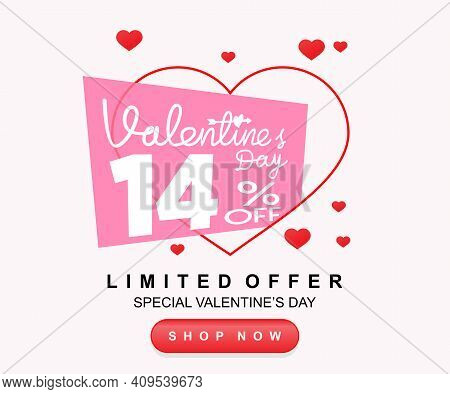 Luxury Realistic Pink Papper Heart Shape For Valentine\'s Day Promotion Banner Vector Illustration