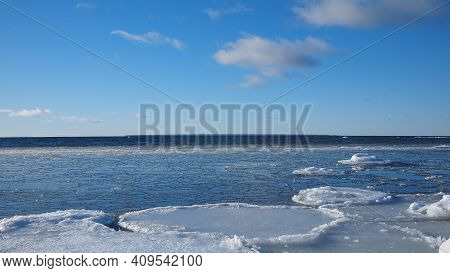 Stunning Sea View On A Crisp And Snowy Winter Day, Baltic Sea сoast, Gulf Of Finland, Estonia