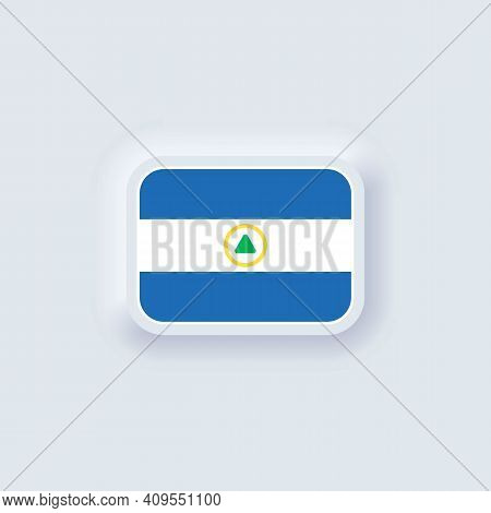 Flag Of Nicaragua. National Nicaragua Flag. Nicaragua Symbol. Vector Illustration. Eps10. Simple Ico