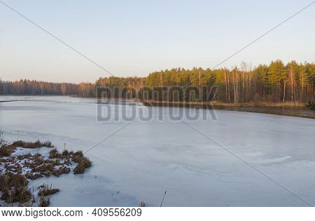 The Lagoon, An Artificial Water Reservoir Near The Village Of Klikow In Western Poland. It Was Creat